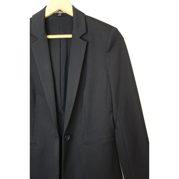 Express Supersoft Twill Notch Collar One Button Blazer - Picture 6 of 12